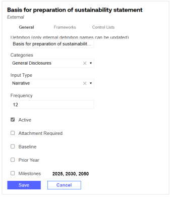 The Definitions details pane shows three tabs, General, Frameworks, and Control Lists.