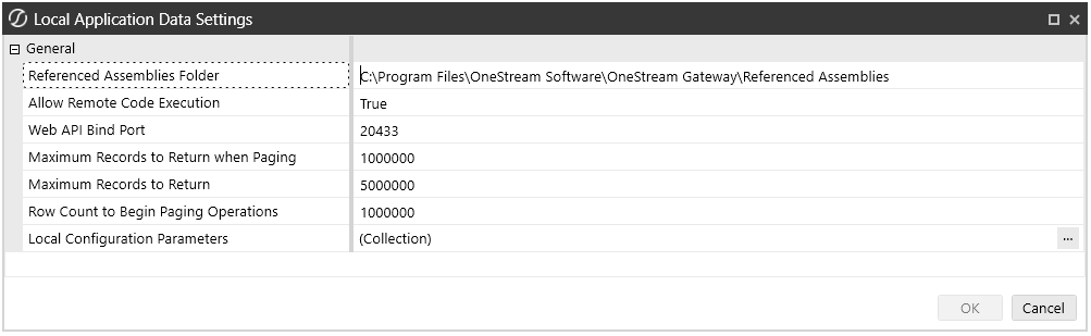 Local Application Data Settings