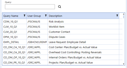 Search for a query using the magnifying glass icon