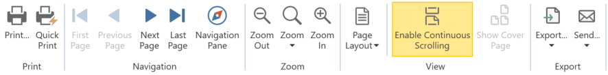 Report Viewer Button Bar