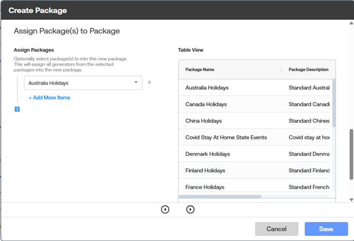 Edit Package Package Actions