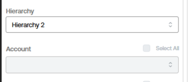 The Hierarchy drop-down menu displays with Hierarchy 2 selected
