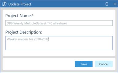 Edit existing project name and description for a Sensible Machine Learning project.