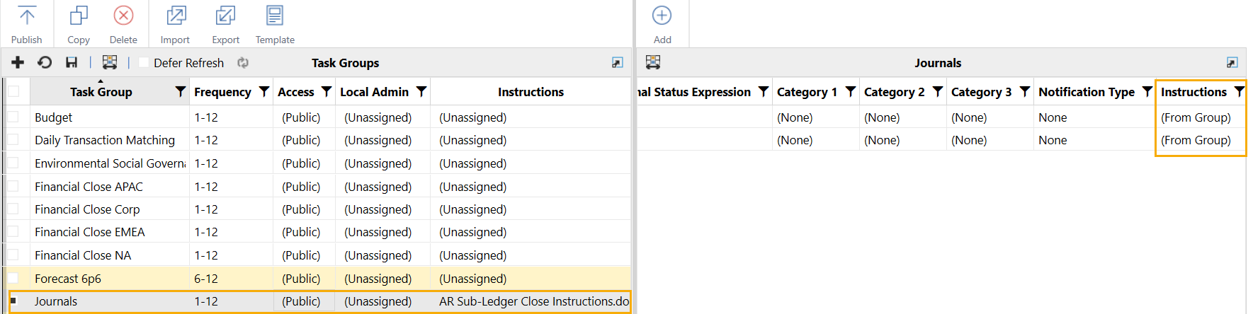 Manage Task Groups