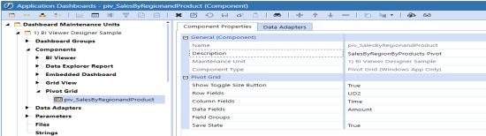 Pivot Grid Component Settings