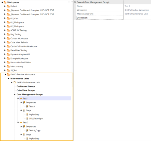 Build Data Management in Workspaces