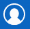 The icon has a blue background with a white circle and white silhouette of a user.