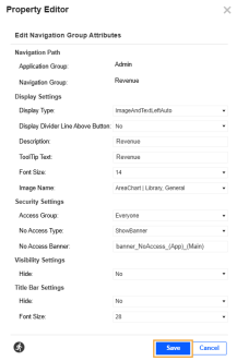 Save button is at the bottom and has a blue background with white text.