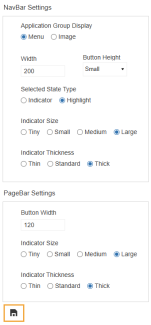 Apply Selected Layout Settings to Application Foundation button is a floppy disk icon.