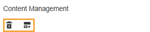 Color Options pane toolbar is a row of icons. Delete button is a trash bin icon. Inject Content Block button is an icon with two blocks and a plus sign.