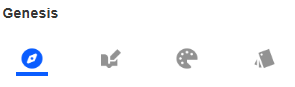 Navigation button is a compass icon. Content Management button is an open book with a pencil icon. Colors button is a color palette icon. Styles button is a swatch icon.
