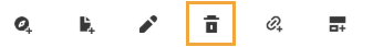 Delete button is a trash bin icon. 