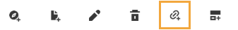 Link an Existing Content Item from a Shared Workspace button is a link icon with a plus sign. 