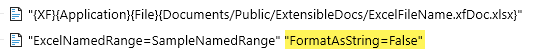 Excel Named Range Document Variables with FormatAsString equals False highlighted