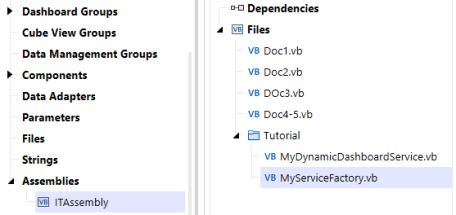 The Workspace Assembly Service property matches the ITAssemblyFile and Service Factory name