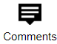 Comments icon is a message box flat design style.