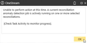 Error message box confirming action cannot be performed. 