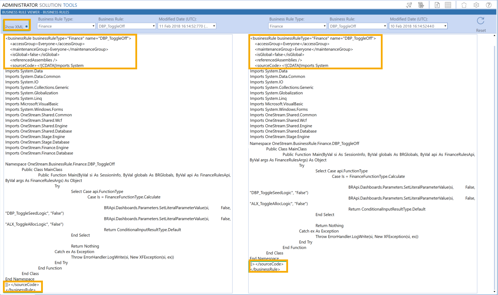 View Business Rules and Member Formulas