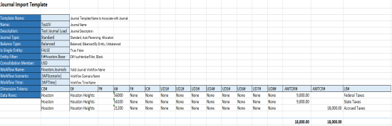 Journal Output Display Example Loading Journal Data