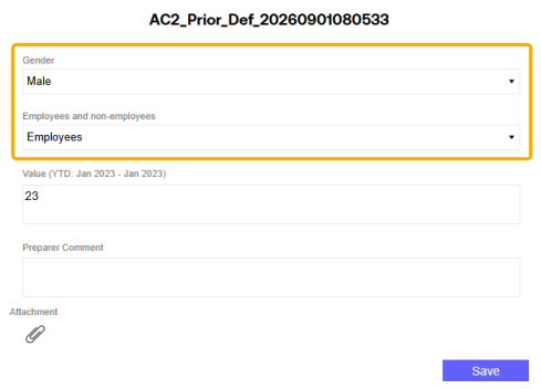 The control list drop-down menu has a yellow boxed highlight and is above the Value field