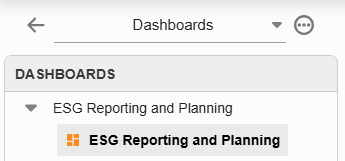 ESG Reporting and Planning dashboard is expanded 