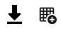 The Download icon is a downward arrow. The import icon is a grid with a plus sign.