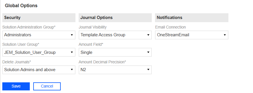 Global Options