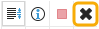 The Delete Selected Item is a black X flat design style