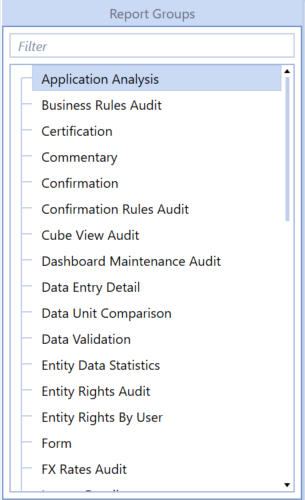 Report Groups Pane