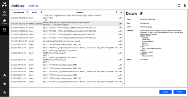Audit Log (AL) Section