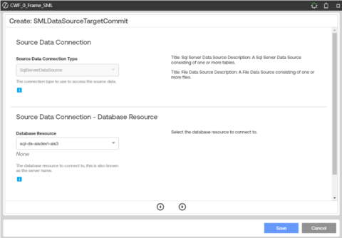 Select the data sources to use for targets in you model build project. The data source name defaults to Target Dataset.