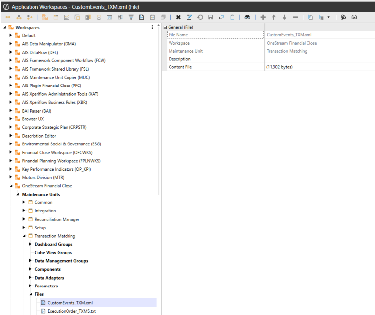 CustomEvents_TXM.xml is highlighted in blue. 