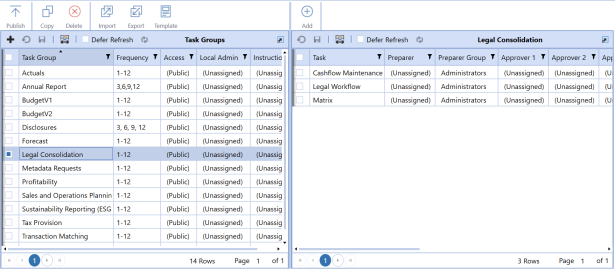Task Administration Page